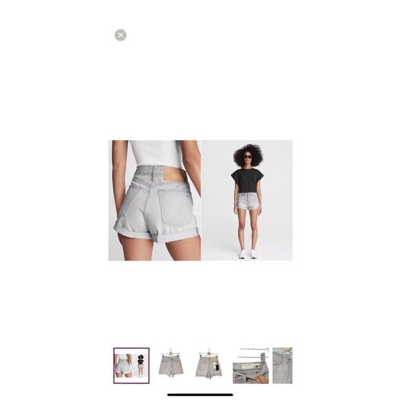 Rag & Bone Maya Highrise Grey  Denim Shorts Sz 27 - Picture 1 of 9
